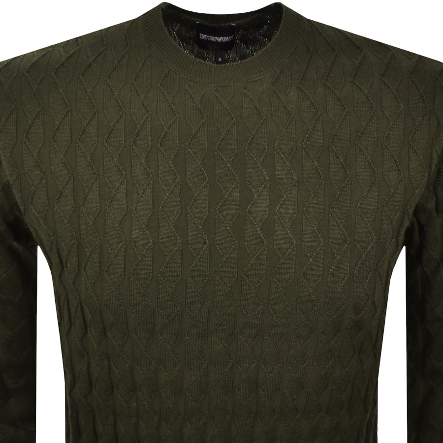 Emporio Armani Knit Jumper Khaki | Mainline Menswear us